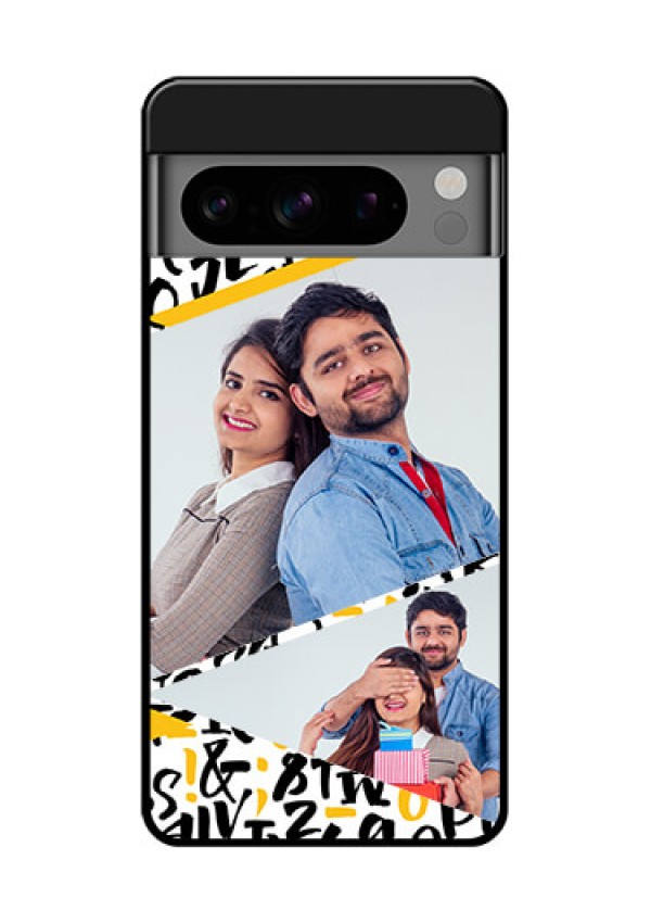 Google Pixel 8 Pro 5G Custom Glass Phone Case - Letters Pattern Design