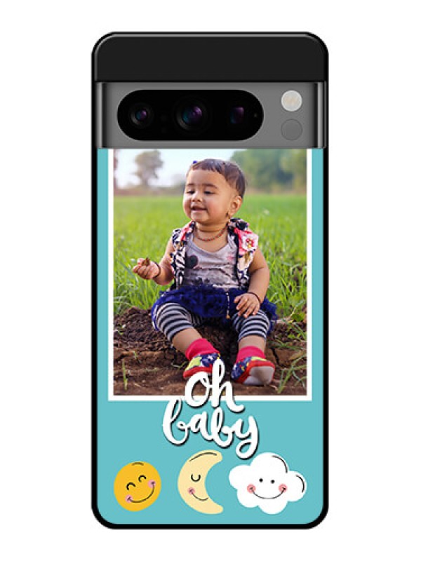 Custom Google Pixel 8 Pro 5G Custom Glass Phone Case - Smiley Kids Stars Design