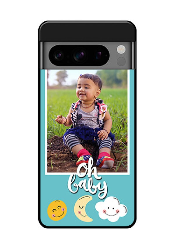 Google Pixel 8 Pro 5G Custom Glass Phone Case - Smiley Kids Stars Design