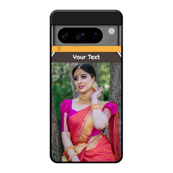 Google Pixel 8 Pro 5G Custom Glass Phone Case - With Family Picture And Icons