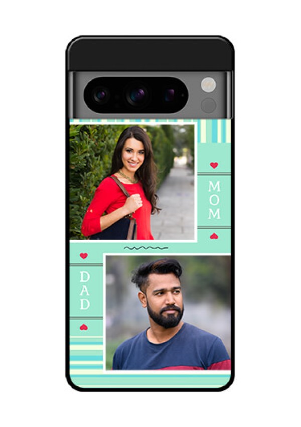 Google Pixel 8 Pro 5G Custom Glass Phone Case - Mom and Dad Pic Design