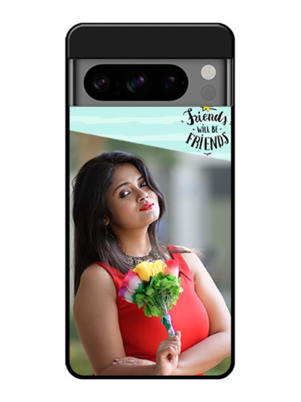 Custom Google Pixel 8 Pro 5G Custom Glass Phone Case - Friends Picture Icon Design