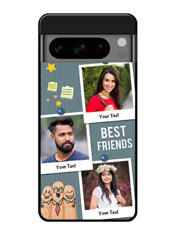 Custom Google Pixel 8 Pro 5G Custom Glass Phone Case - Sticky Frames And Friendship Design