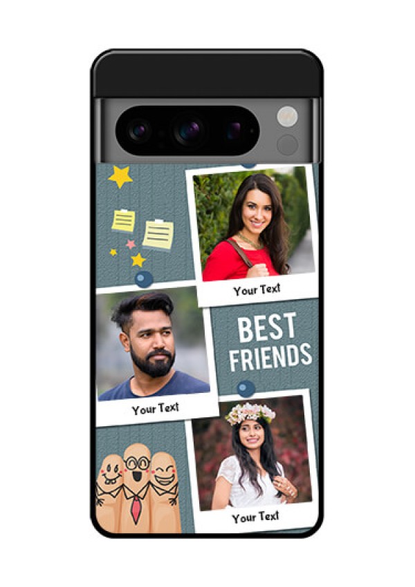 Google Pixel 8 Pro 5G Custom Glass Phone Case - Sticky Frames And Friendship Design