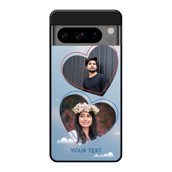 Google Pixel 8 Pro 5G Custom Glass Phone Case - Blue Color Couple Design