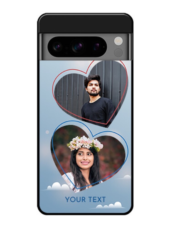 Custom Google Pixel 8 Pro 5G Custom Glass Phone Case - Blue Color Couple Design
