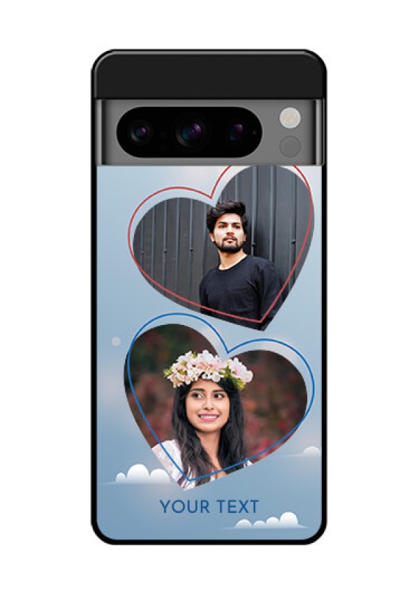 Google Pixel 8 Pro 5G Custom Glass Phone Case - Blue Color Couple Design