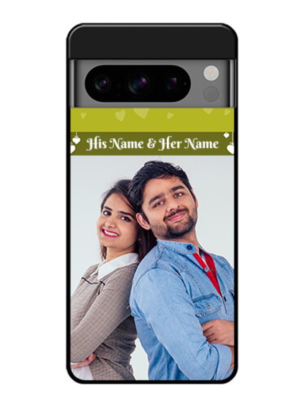Custom Google Pixel 8 Pro 5G Custom Glass Phone Case - You and Me Heart Design