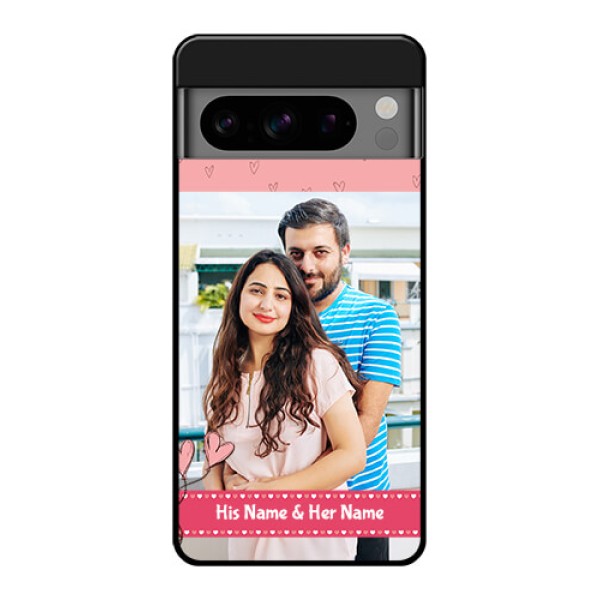 Google Pixel 8 Pro 5G Custom Glass Phone Case - Love Design Peach Color