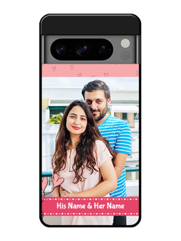 Custom Google Pixel 8 Pro 5G Custom Glass Phone Case - Love Design Peach Color