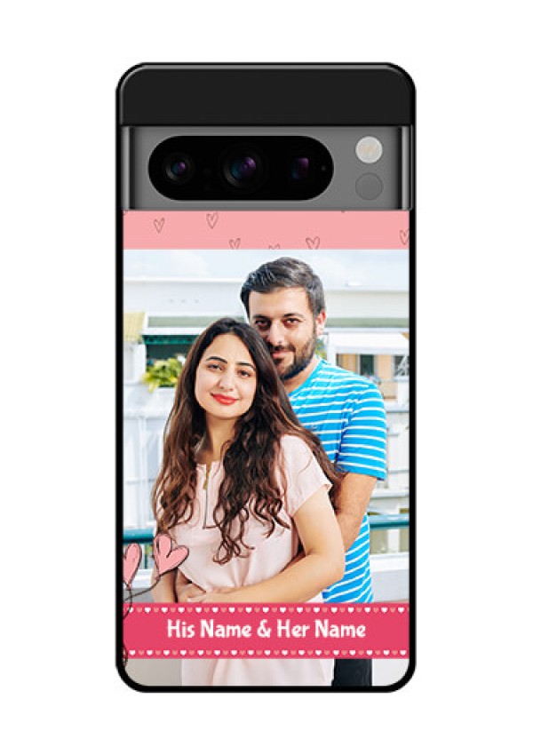 Google Pixel 8 Pro 5G Custom Glass Phone Case - Love Design Peach Color