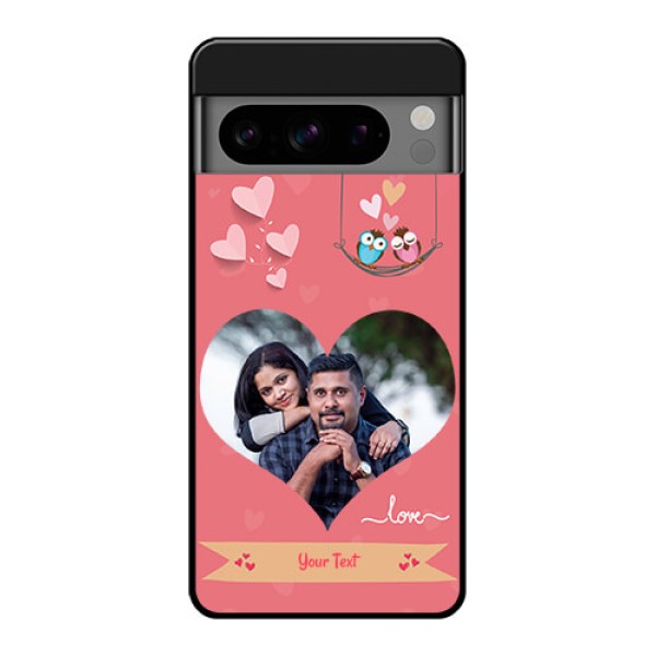 Google Pixel 8 Pro 5G Custom Glass Phone Case - Peach Color Love Design
