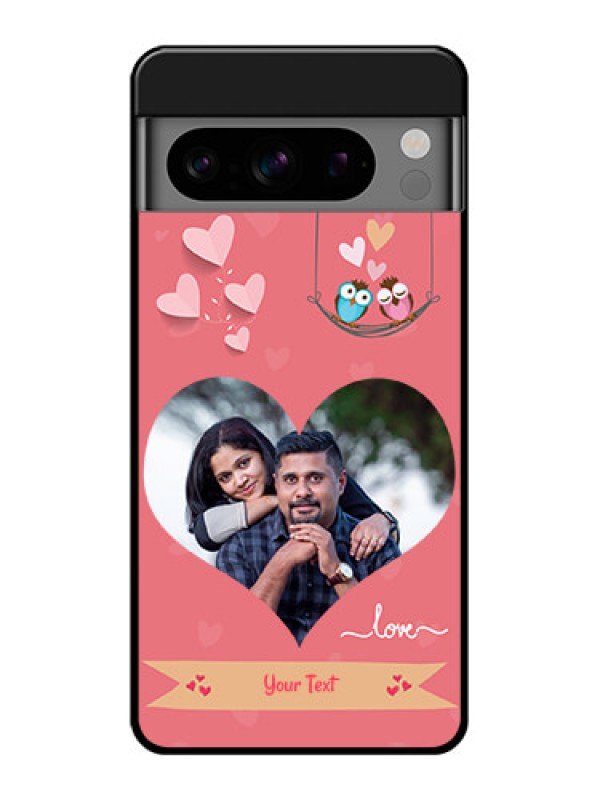 Custom Google Pixel 8 Pro 5G Custom Glass Phone Case - Peach Color Love Design