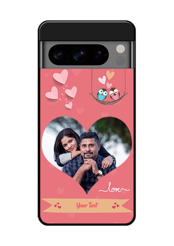 Google Pixel 8 Pro 5G Custom Glass Phone Case - Peach Color Love Design