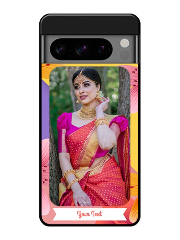 Custom Google Pixel 8 Pro 5G Custom Glass Phone Case - 3 Image With Vintage Floral Design