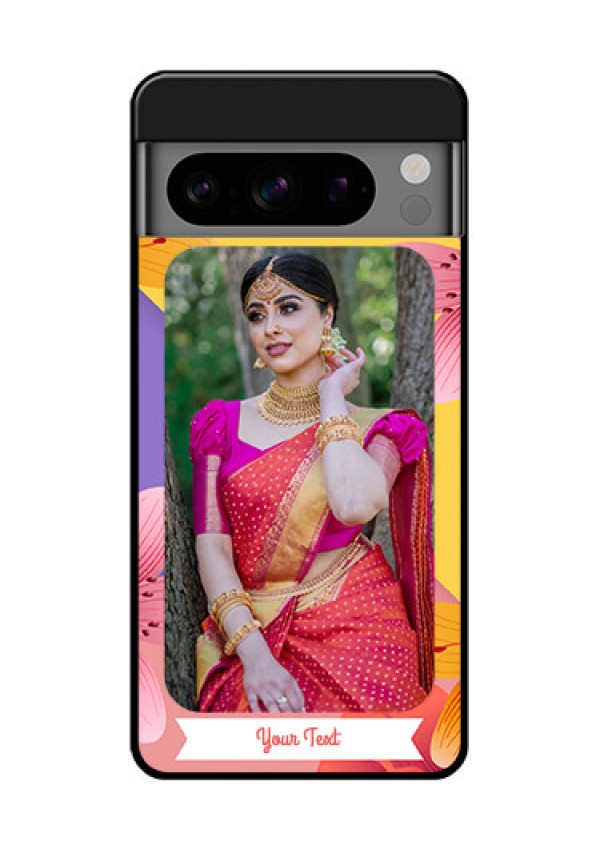 Google Pixel 8 Pro 5G Custom Glass Phone Case - 3 Image With Vintage Floral Design