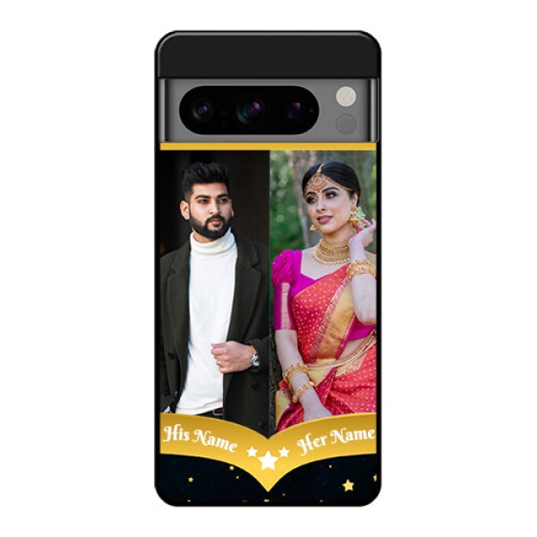 Google Pixel 8 Pro 5G Custom Glass Phone Case - Galaxy Stars Backdrop Design