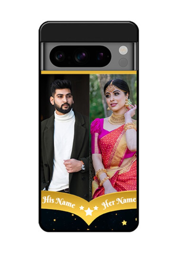 Google Pixel 8 Pro 5G Custom Glass Phone Case - Galaxy Stars Backdrop Design