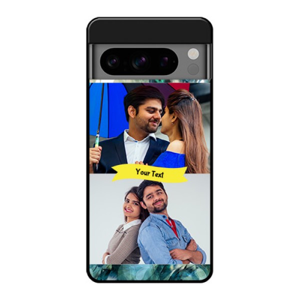 Google Pixel 8 Pro 5G Custom Glass Phone Case - Image With Boho Peacock Feather Design