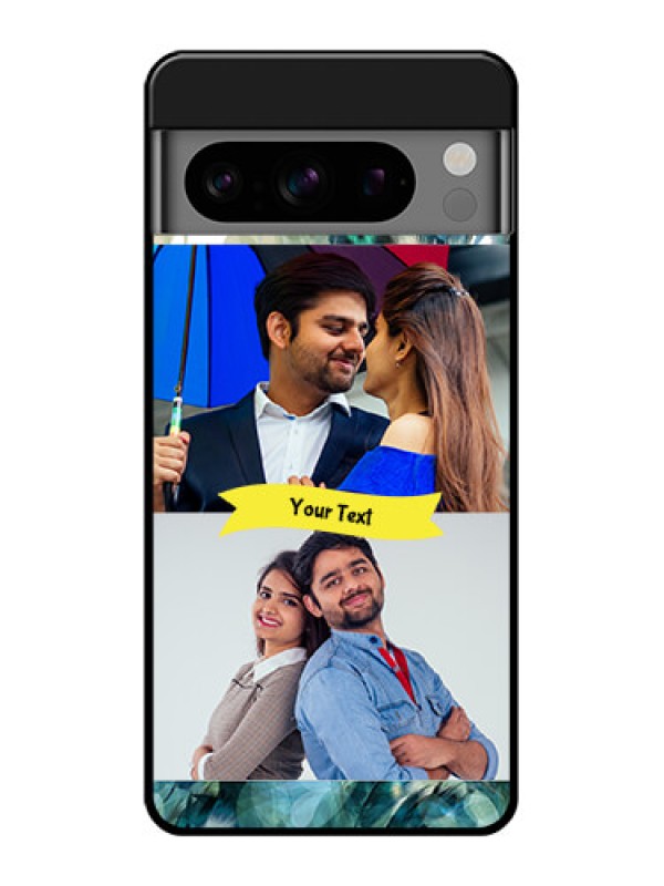 Custom Google Pixel 8 Pro 5G Custom Glass Phone Case - Image With Boho Peacock Feather Design