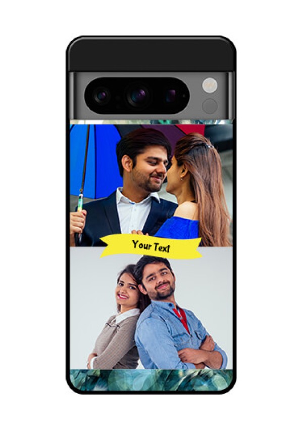 Google Pixel 8 Pro 5G Custom Glass Phone Case - Image With Boho Peacock Feather Design