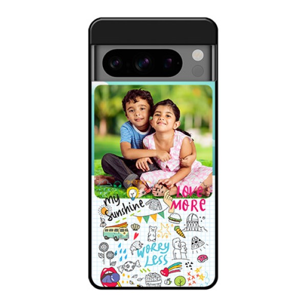 Google Pixel 8 Pro 5G Custom Glass Phone Case - Doodle Love Design