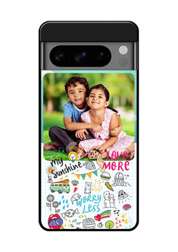Google Pixel 8 Pro 5G Custom Glass Phone Case - Doodle Love Design