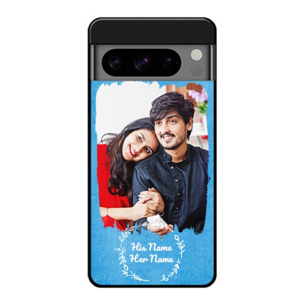 Google Pixel 8 Pro 5G Custom Glass Phone Case - Blue Color Vintage Design