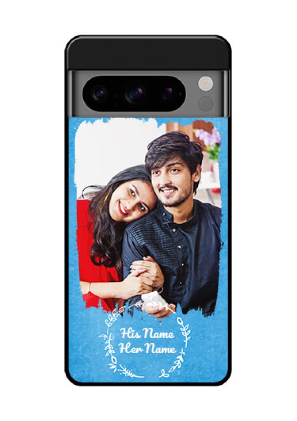 Google Pixel 8 Pro 5G Custom Glass Phone Case - Blue Color Vintage Design