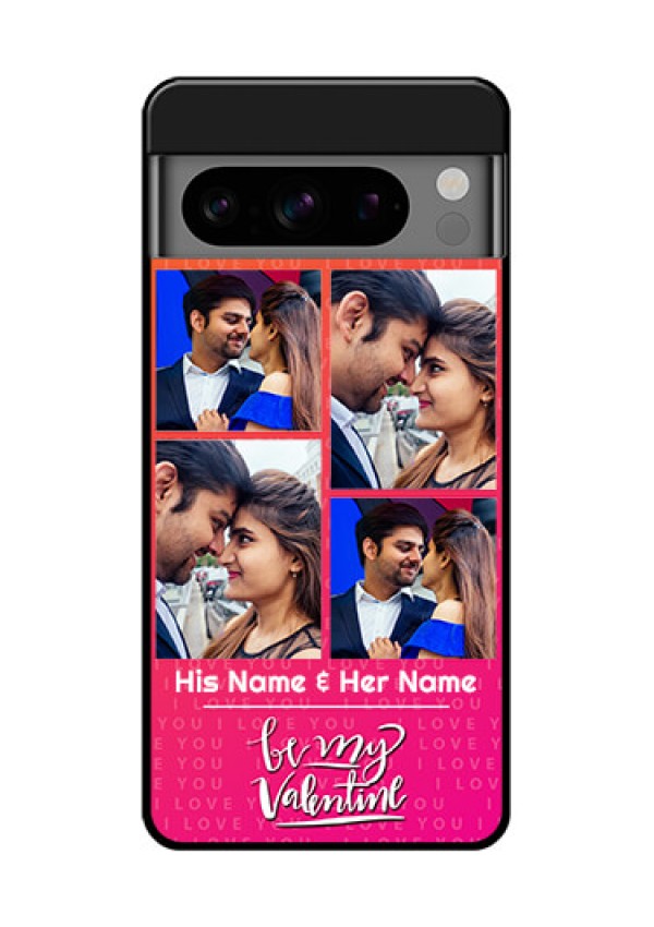 Google Pixel 8 Pro 5G Custom Glass Phone Case - I Love You Pink Design