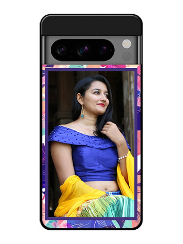 Custom Google Pixel 8 Pro 5G Custom Glass Phone Case - Abstract Floral Design