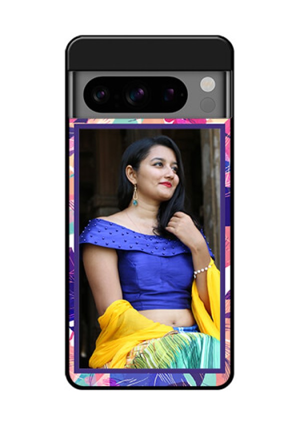 Google Pixel 8 Pro 5G Custom Glass Phone Case - Abstract Floral Design