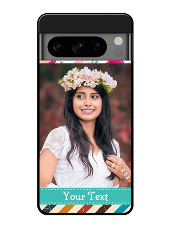 Custom Google Pixel 8 Pro 5G Custom Glass Phone Case - Water Colors Floral Design