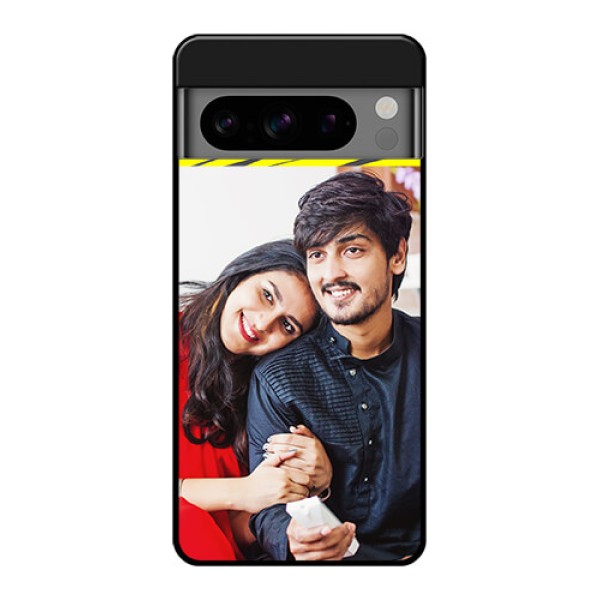Google Pixel 8 Pro 5G Custom Glass Phone Case - Yellow Abstract Design