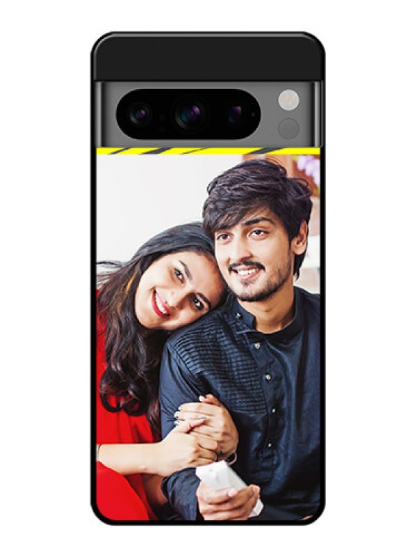 Custom Google Pixel 8 Pro 5G Custom Glass Phone Case - Yellow Abstract Design