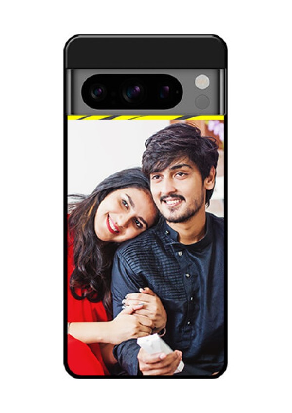 Google Pixel 8 Pro 5G Custom Glass Phone Case - Yellow Abstract Design