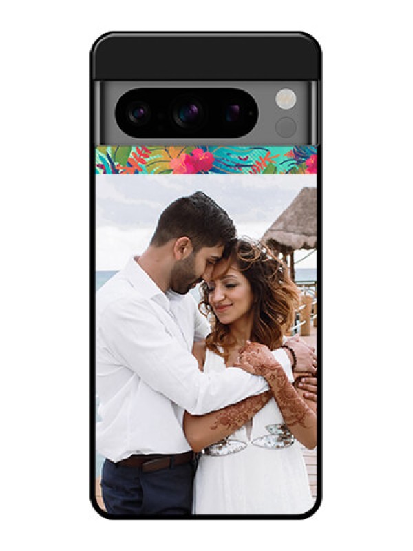 Custom Google Pixel 8 Pro 5G Custom Glass Phone Case - Watercolor Floral Design