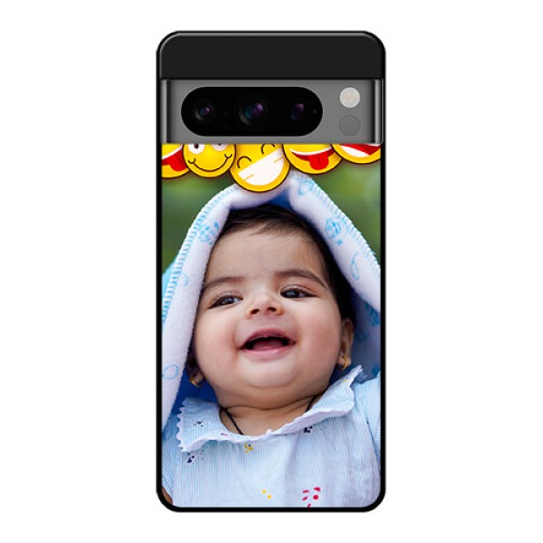 Google Pixel 8 Pro 5G Custom Glass Phone Case - With Smiley Emoji Design