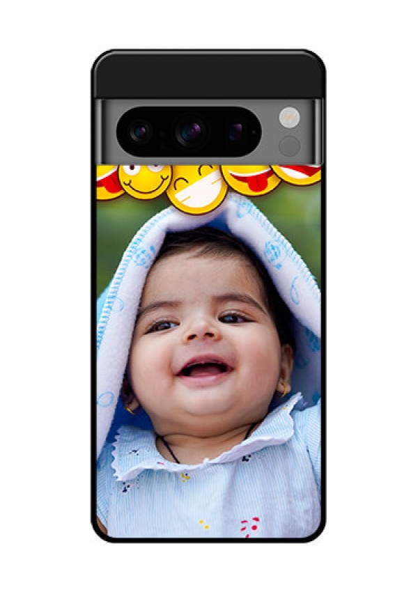 Google Pixel 8 Pro 5G Custom Glass Phone Case - With Smiley Emoji Design