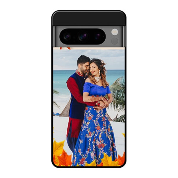 Google Pixel 8 Pro 5G Custom Glass Phone Case - Autumn Maple Leaves Design