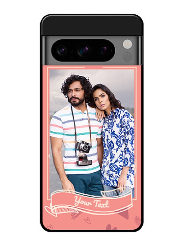 Custom Google Pixel 8 Pro 5G Custom Glass Phone Case - Love Doodle Art Design