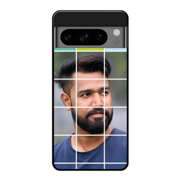 Google Pixel 8 Pro 5G Custom Glass Phone Case - With White Box Pattern