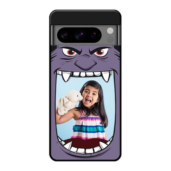 Google Pixel 8 Pro 5G Custom Glass Phone Case - Angry Monster Design