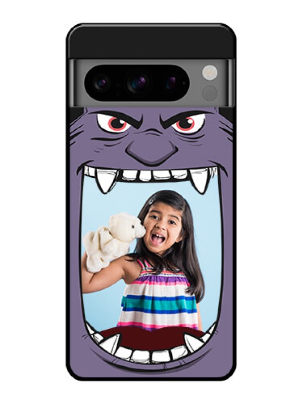 Custom Google Pixel 8 Pro 5G Custom Glass Phone Case - Angry Monster Design