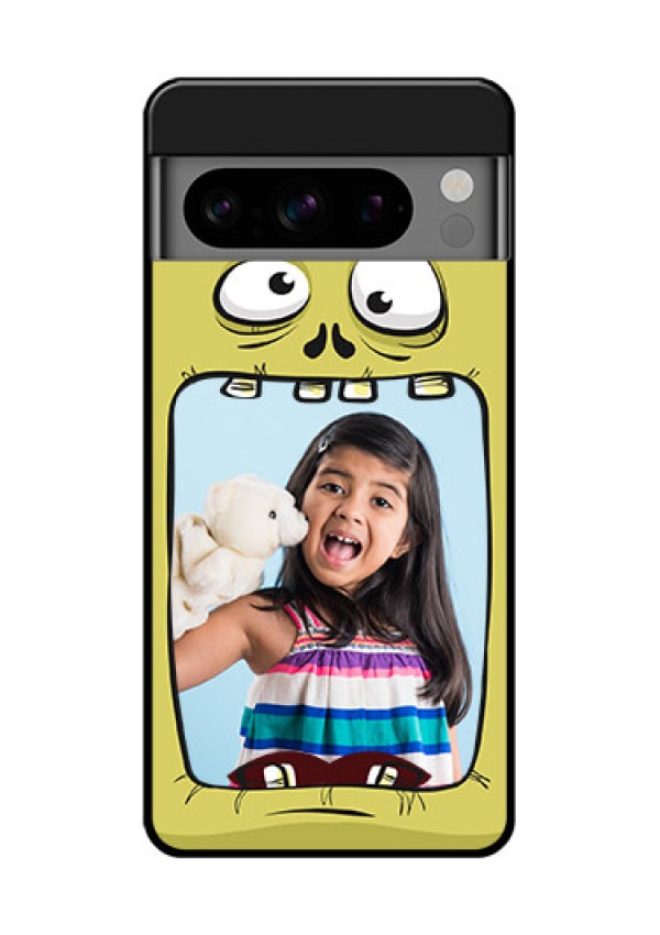Google Pixel 8 Pro 5G Custom Glass Phone Case - Cartoon Monster Back Case Design