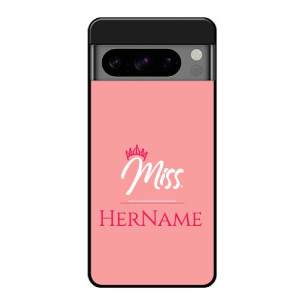 Google Pixel 8 Pro 5G Custom Glass Phone Case - Mrs With Name Design