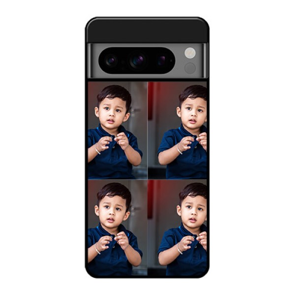 Google Pixel 8 Pro 5G Custom Glass Phone Case - 4 Image Holder Design