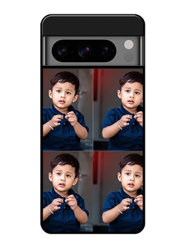 Custom Google Pixel 8 Pro 5G Custom Glass Phone Case - 4 Image Holder Design