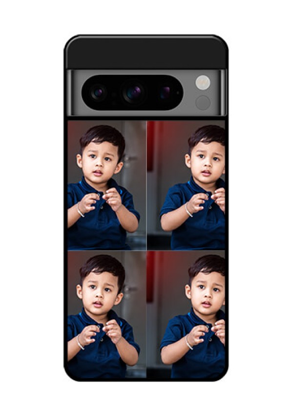 Google Pixel 8 Pro 5G Custom Glass Phone Case - 4 Image Holder Design