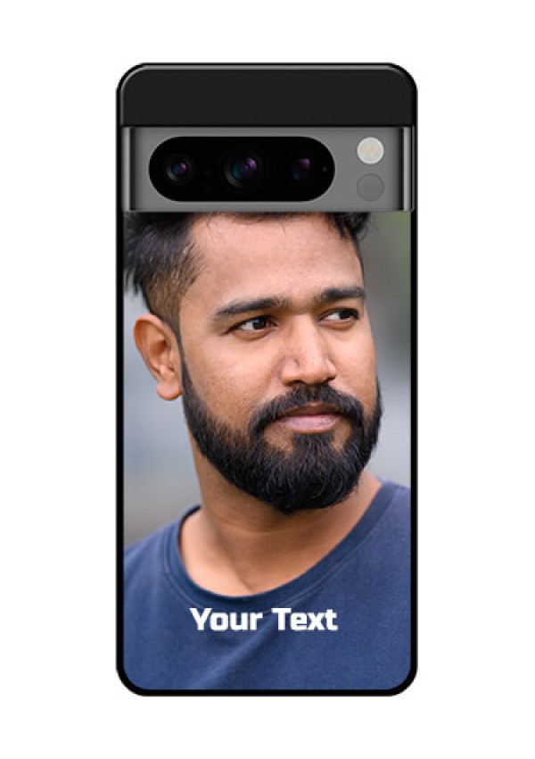 Google Pixel 8 Pro 5G Custom Glass Phone Case - Photo With Text Design